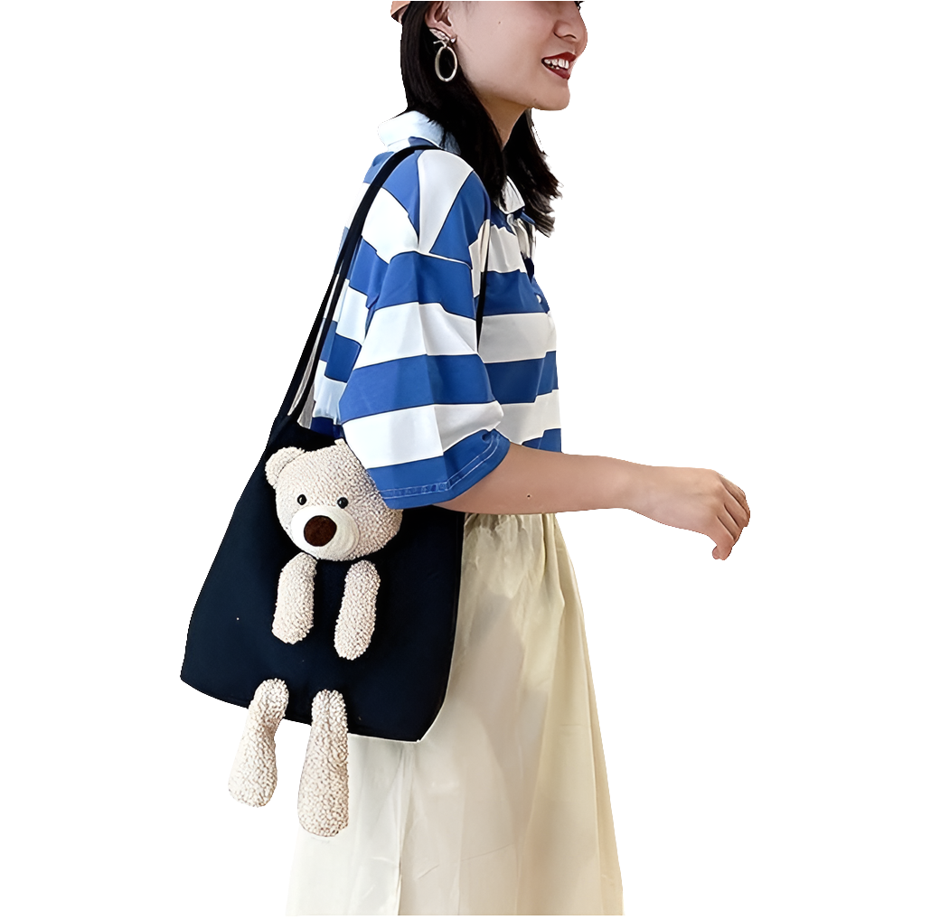 Cute Shoulder Bag Kawaii Tote Handbag with Cute Teddy Bear